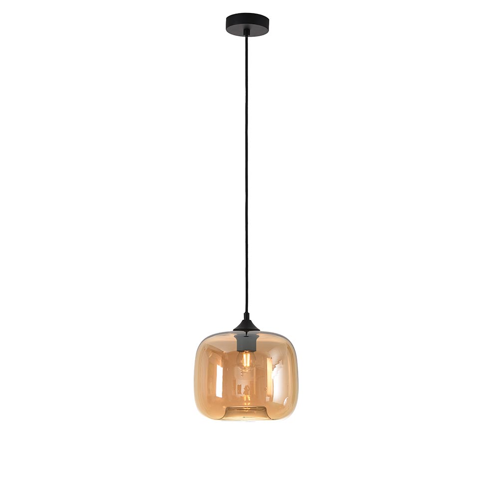 Hanglamp Preston - Artdelight - Amber glas