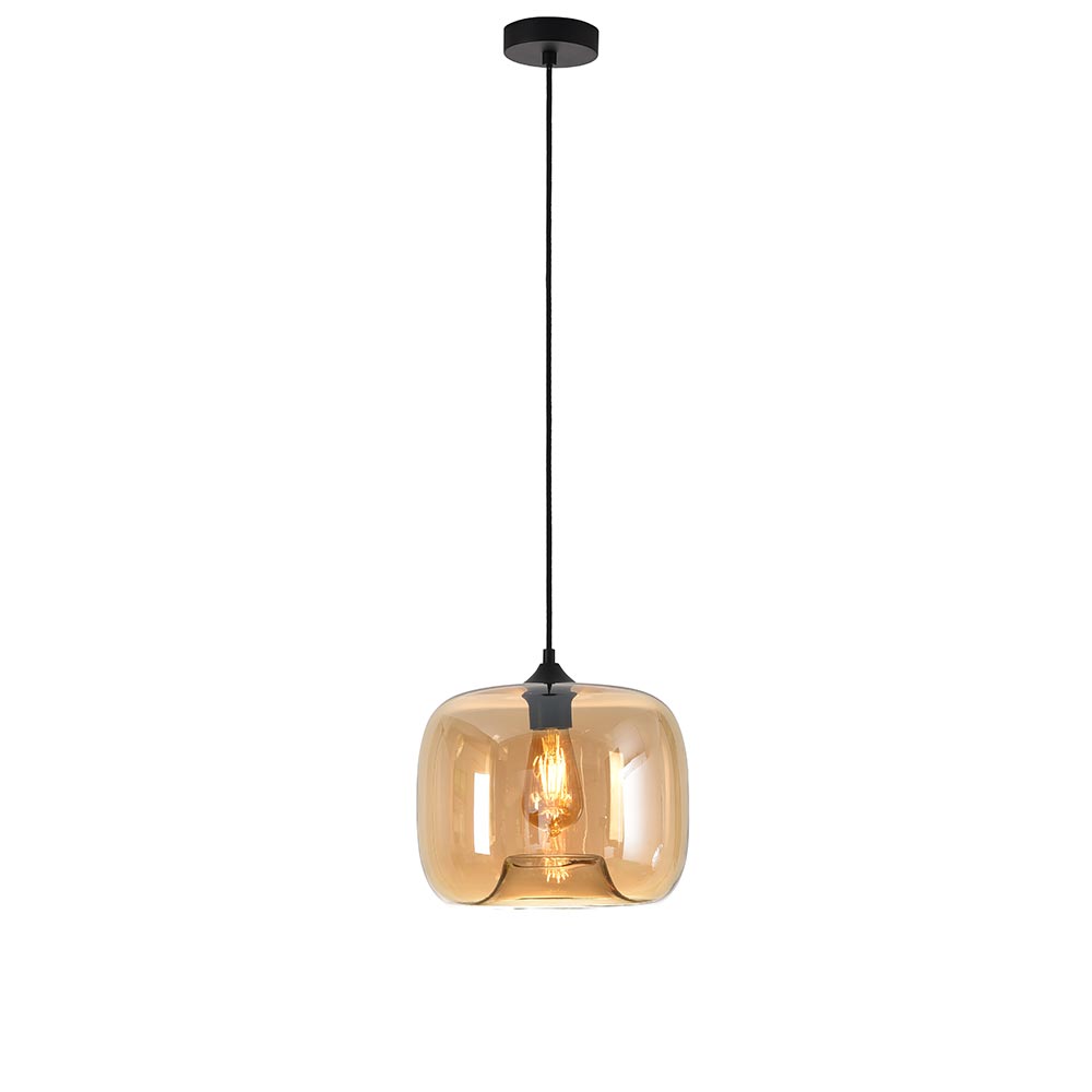 Hanglamp Preston - Artdelight - Amber glas