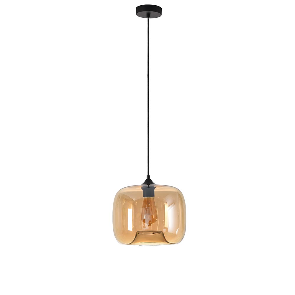 Hanglamp Preston - Artdelight - Amber glas