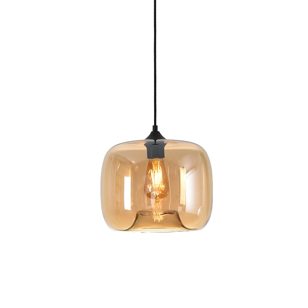 Hanglamp Preston - Artdelight - Amber glas