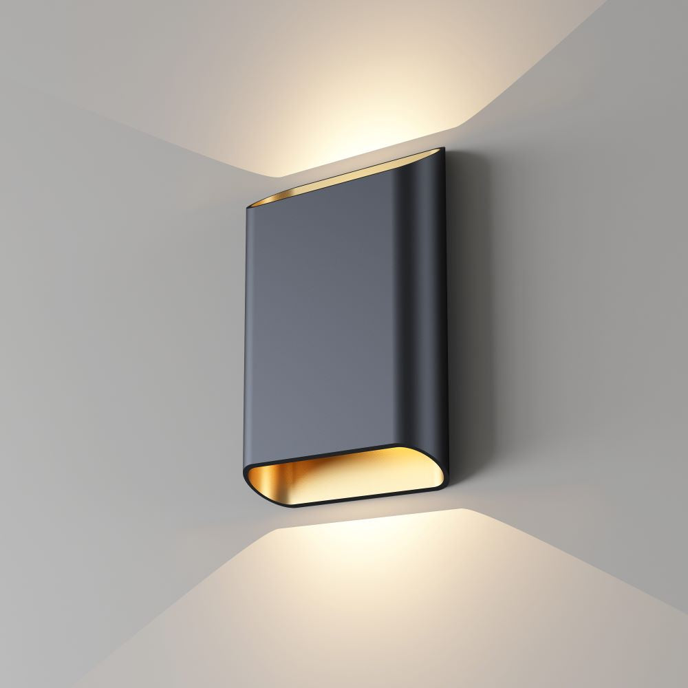 Wandlamp Diaz - Artdelight - Maat L - Zwart/mat goud